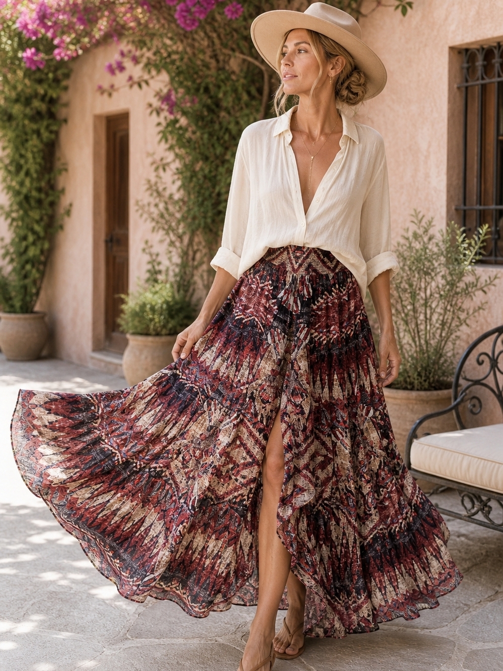 CHUFY Niles Tales Tribal BOHO Aztec Skirt